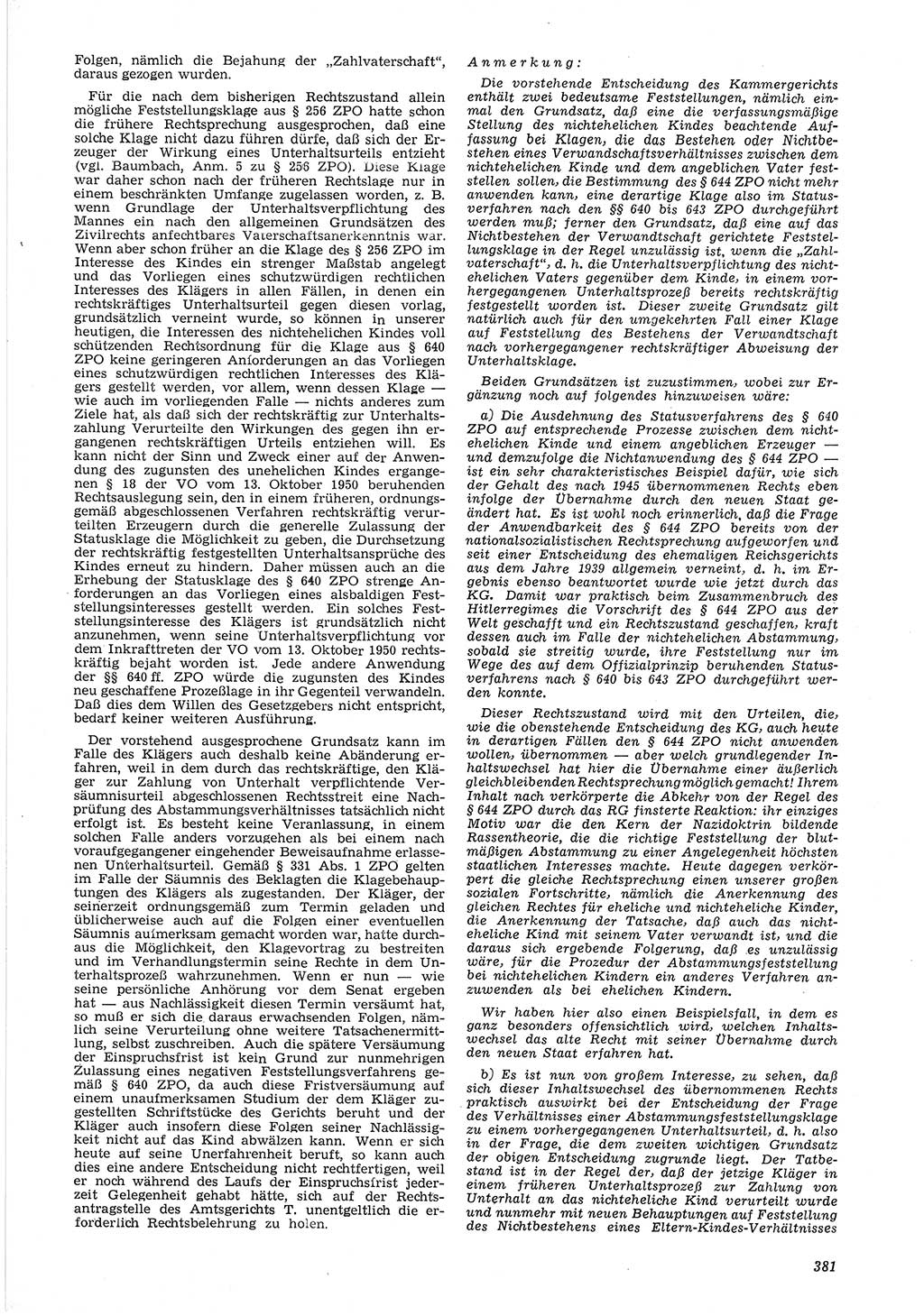 Neue Justiz (NJ), Zeitschrift für Recht und Rechtswissenschaft [Deutsche Demokratische Republik (DDR)], 6. Jahrgang 1952, Seite 381 (NJ DDR 1952, S. 381)