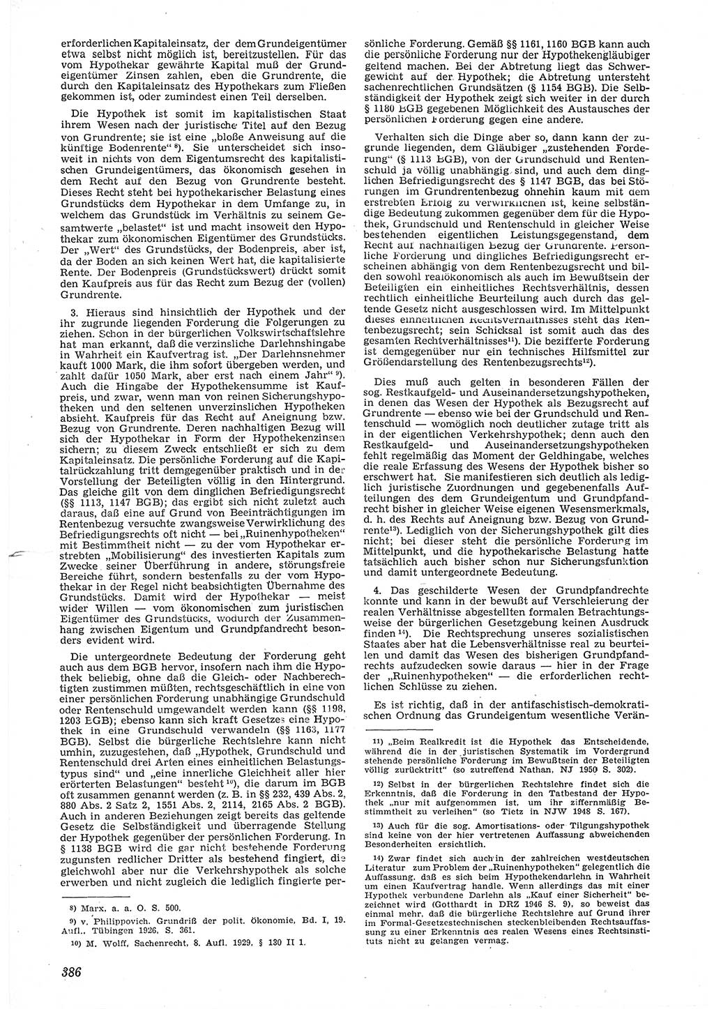 Neue Justiz (NJ), Zeitschrift für Recht und Rechtswissenschaft [Deutsche Demokratische Republik (DDR)], 6. Jahrgang 1952, Seite 386 (NJ DDR 1952, S. 386)