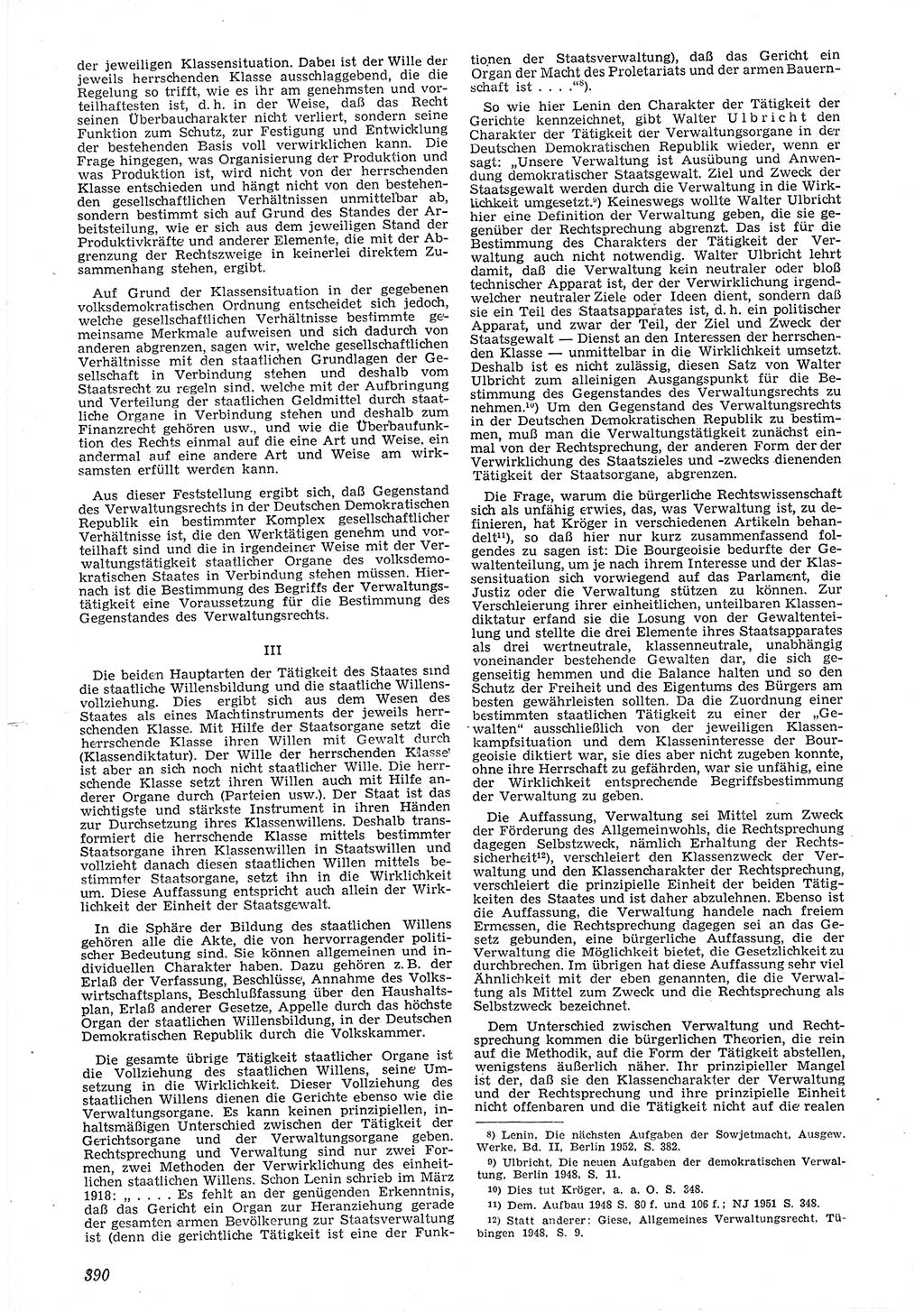Neue Justiz (NJ), Zeitschrift für Recht und Rechtswissenschaft [Deutsche Demokratische Republik (DDR)], 6. Jahrgang 1952, Seite 390 (NJ DDR 1952, S. 390)