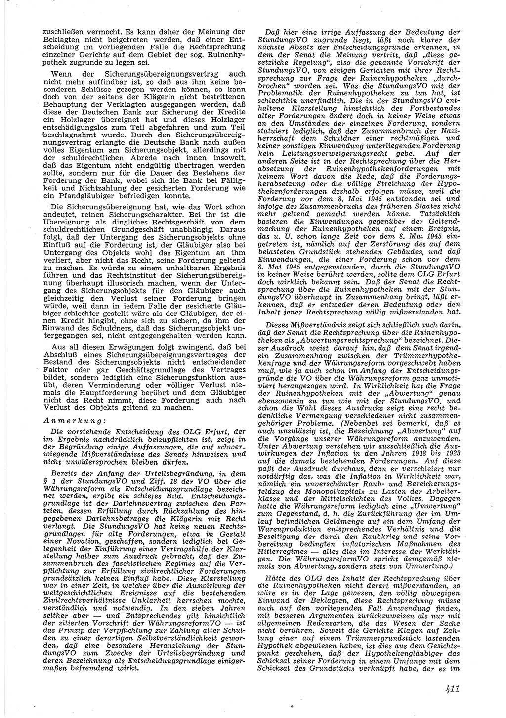 Neue Justiz (NJ), Zeitschrift für Recht und Rechtswissenschaft [Deutsche Demokratische Republik (DDR)], 6. Jahrgang 1952, Seite 411 (NJ DDR 1952, S. 411)