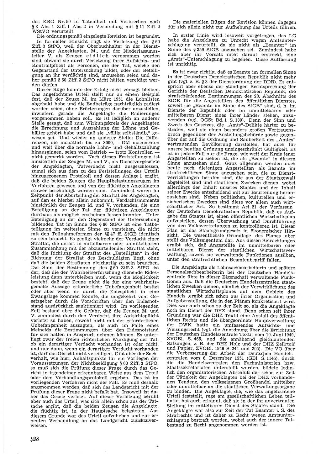 Neue Justiz (NJ), Zeitschrift für Recht und Rechtswissenschaft [Deutsche Demokratische Republik (DDR)], 6. Jahrgang 1952, Seite 428 (NJ DDR 1952, S. 428)
