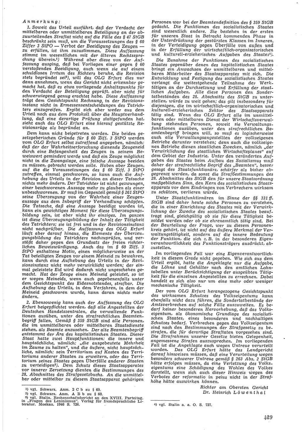 Neue Justiz (NJ), Zeitschrift für Recht und Rechtswissenschaft [Deutsche Demokratische Republik (DDR)], 6. Jahrgang 1952, Seite 429 (NJ DDR 1952, S. 429)