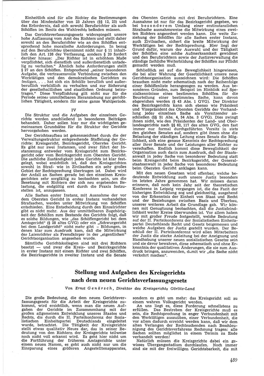 Neue Justiz (NJ), Zeitschrift für Recht und Rechtswissenschaft [Deutsche Demokratische Republik (DDR)], 6. Jahrgang 1952, Seite 439 (NJ DDR 1952, S. 439)