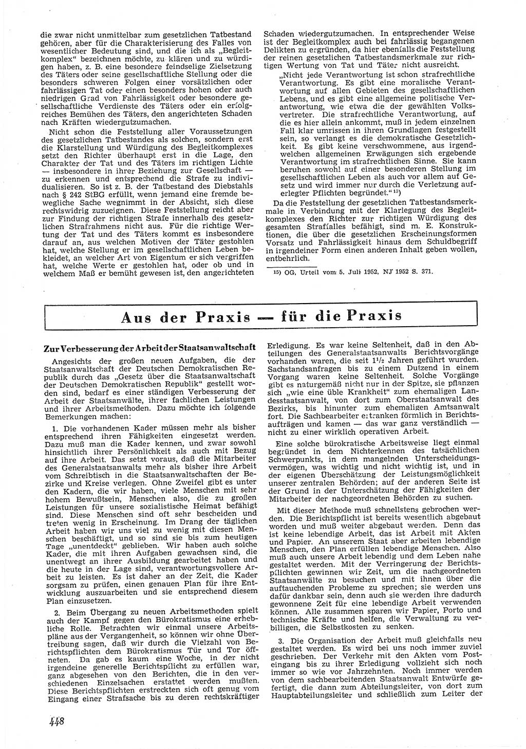 Neue Justiz (NJ), Zeitschrift für Recht und Rechtswissenschaft [Deutsche Demokratische Republik (DDR)], 6. Jahrgang 1952, Seite 448 (NJ DDR 1952, S. 448)