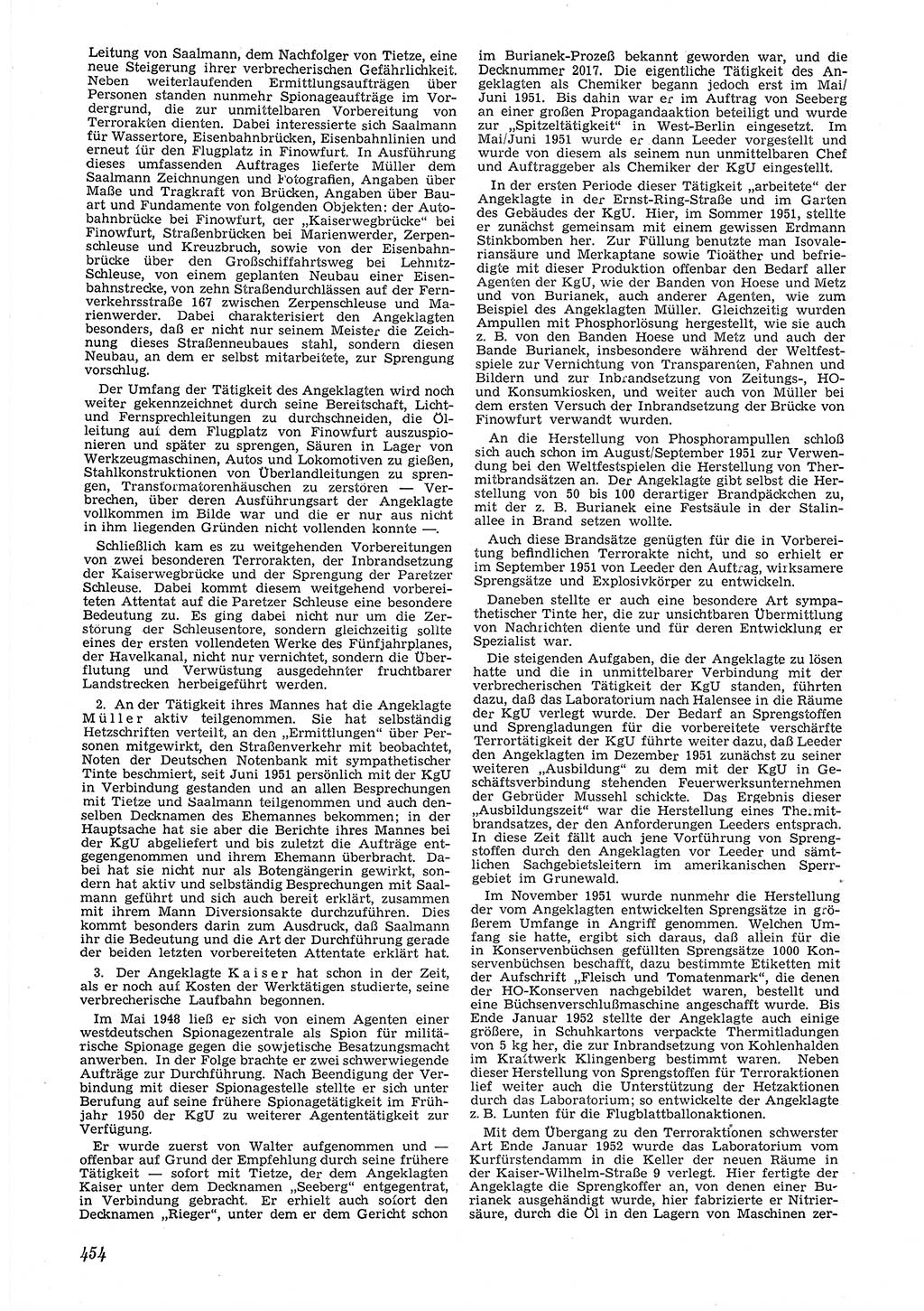 Neue Justiz (NJ), Zeitschrift für Recht und Rechtswissenschaft [Deutsche Demokratische Republik (DDR)], 6. Jahrgang 1952, Seite 454 (NJ DDR 1952, S. 454)