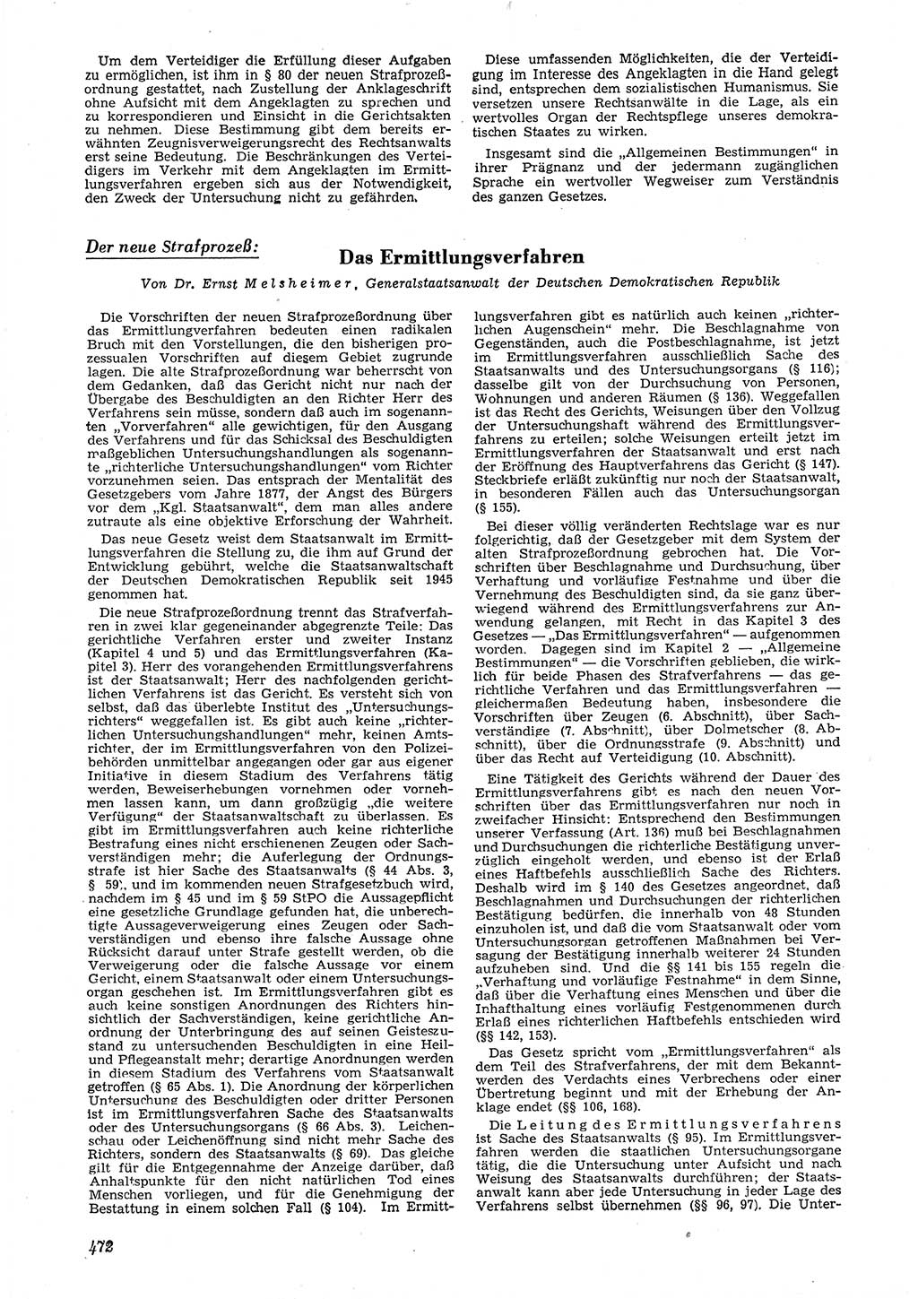 Neue Justiz (NJ), Zeitschrift für Recht und Rechtswissenschaft [Deutsche Demokratische Republik (DDR)], 6. Jahrgang 1952, Seite 472 (NJ DDR 1952, S. 472)
