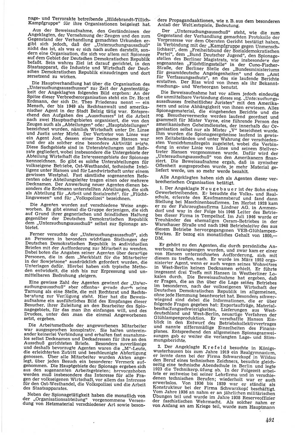 Neue Justiz (NJ), Zeitschrift für Recht und Rechtswissenschaft [Deutsche Demokratische Republik (DDR)], 6. Jahrgang 1952, Seite 491 (NJ DDR 1952, S. 491)