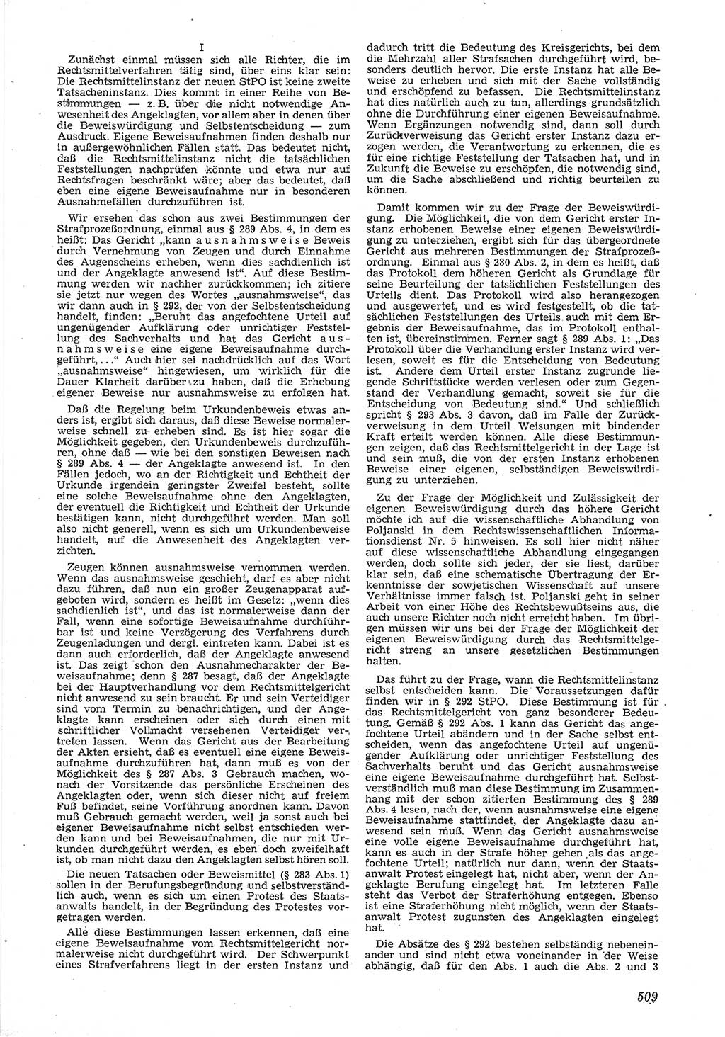 Neue Justiz (NJ), Zeitschrift für Recht und Rechtswissenschaft [Deutsche Demokratische Republik (DDR)], 6. Jahrgang 1952, Seite 509 (NJ DDR 1952, S. 509)