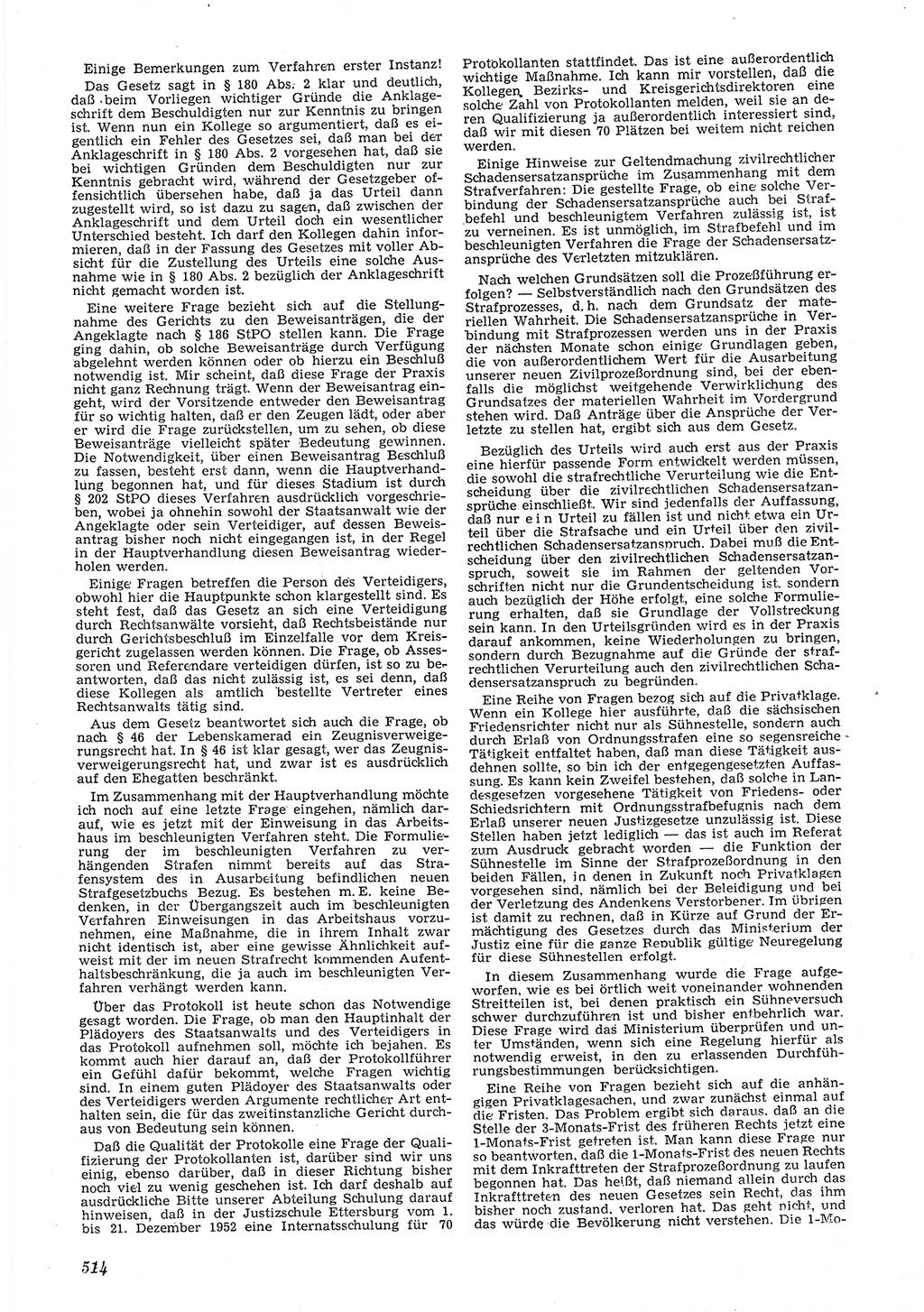 Neue Justiz (NJ), Zeitschrift für Recht und Rechtswissenschaft [Deutsche Demokratische Republik (DDR)], 6. Jahrgang 1952, Seite 514 (NJ DDR 1952, S. 514)