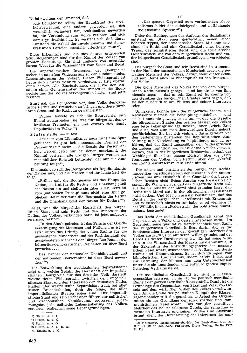 Neue Justiz (NJ), Zeitschrift für Recht und Rechtswissenschaft [Deutsche Demokratische Republik (DDR)], 6. Jahrgang 1952, Seite 530 (NJ DDR 1952, S. 530)