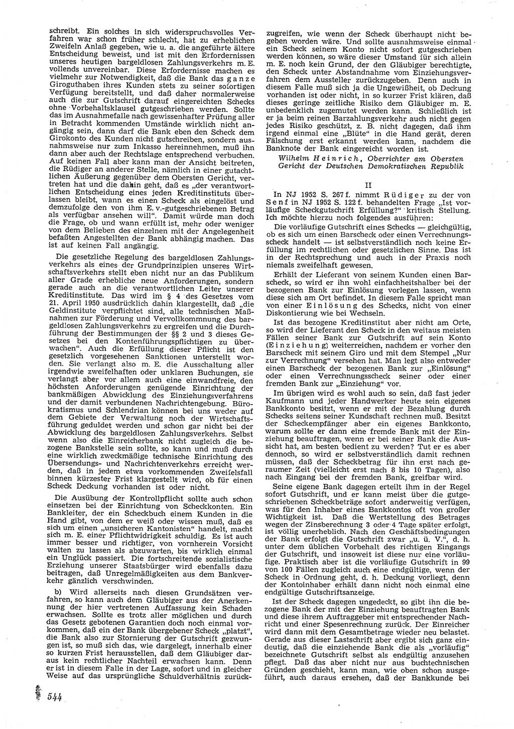 Neue Justiz (NJ), Zeitschrift für Recht und Rechtswissenschaft [Deutsche Demokratische Republik (DDR)], 6. Jahrgang 1952, Seite 544 (NJ DDR 1952, S. 544)