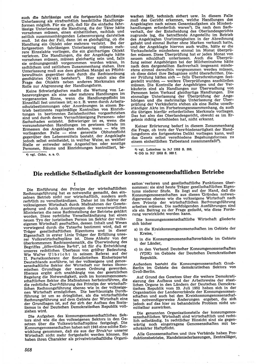 Neue Justiz (NJ), Zeitschrift für Recht und Rechtswissenschaft [Deutsche Demokratische Republik (DDR)], 6. Jahrgang 1952, Seite 568 (NJ DDR 1952, S. 568)