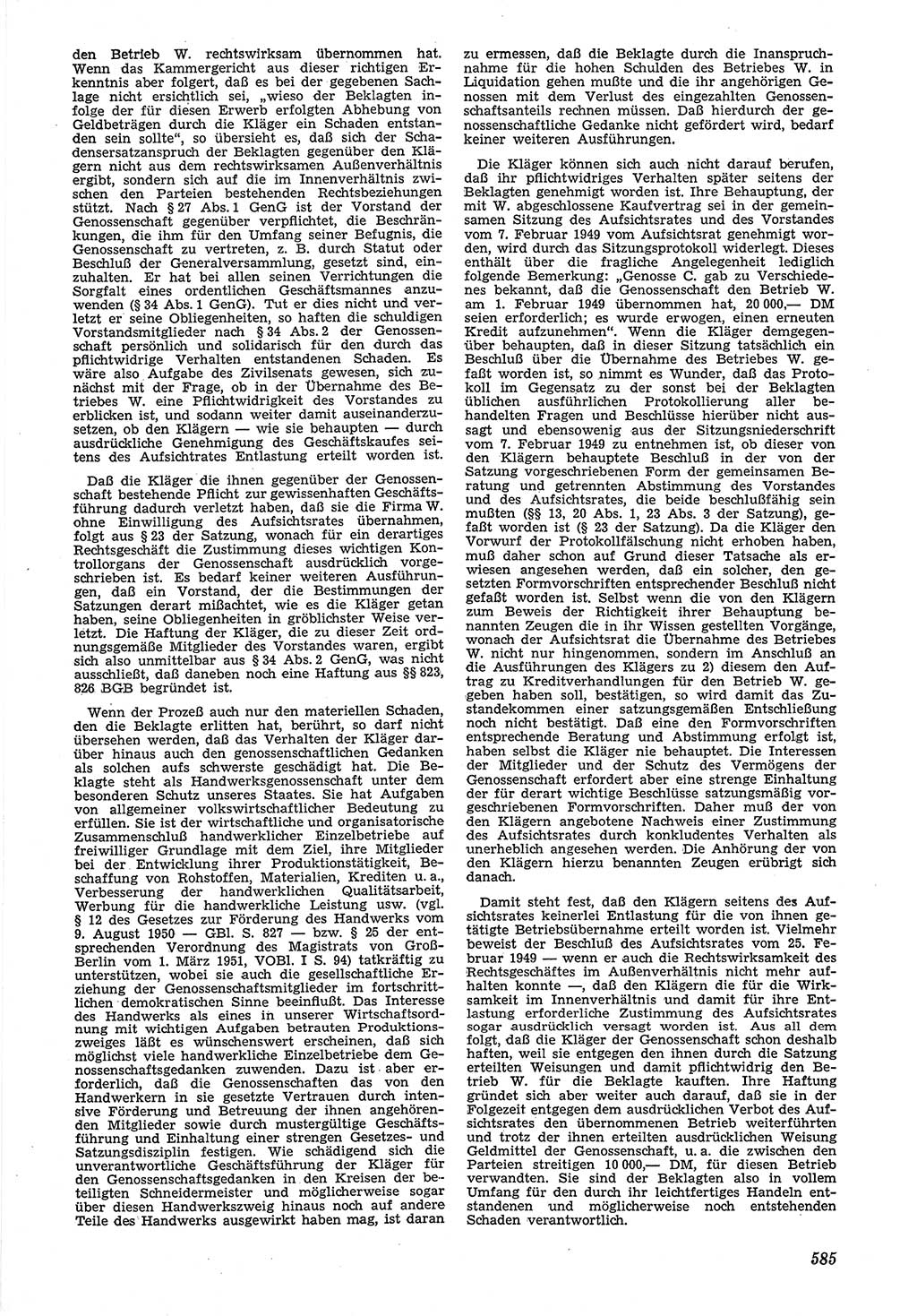 Neue Justiz (NJ), Zeitschrift für Recht und Rechtswissenschaft [Deutsche Demokratische Republik (DDR)], 6. Jahrgang 1952, Seite 585 (NJ DDR 1952, S. 585)