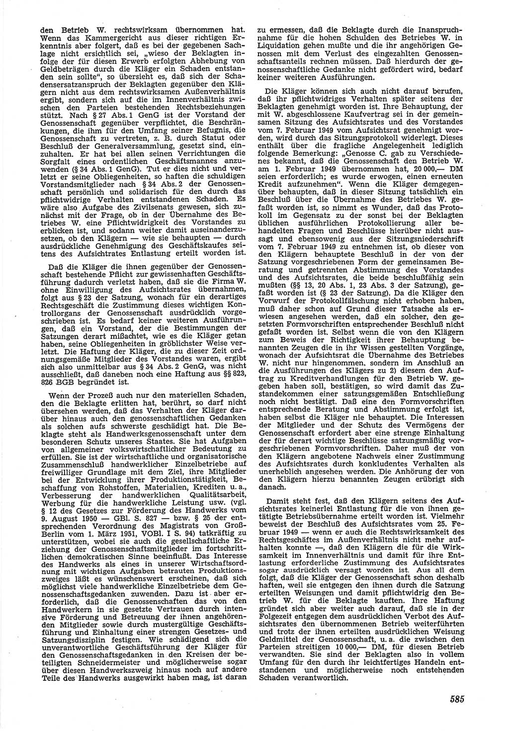 Neue Justiz (NJ), Zeitschrift für Recht und Rechtswissenschaft [Deutsche Demokratische Republik (DDR)], 6. Jahrgang 1952, Seite 585 (NJ DDR 1952, S. 585)