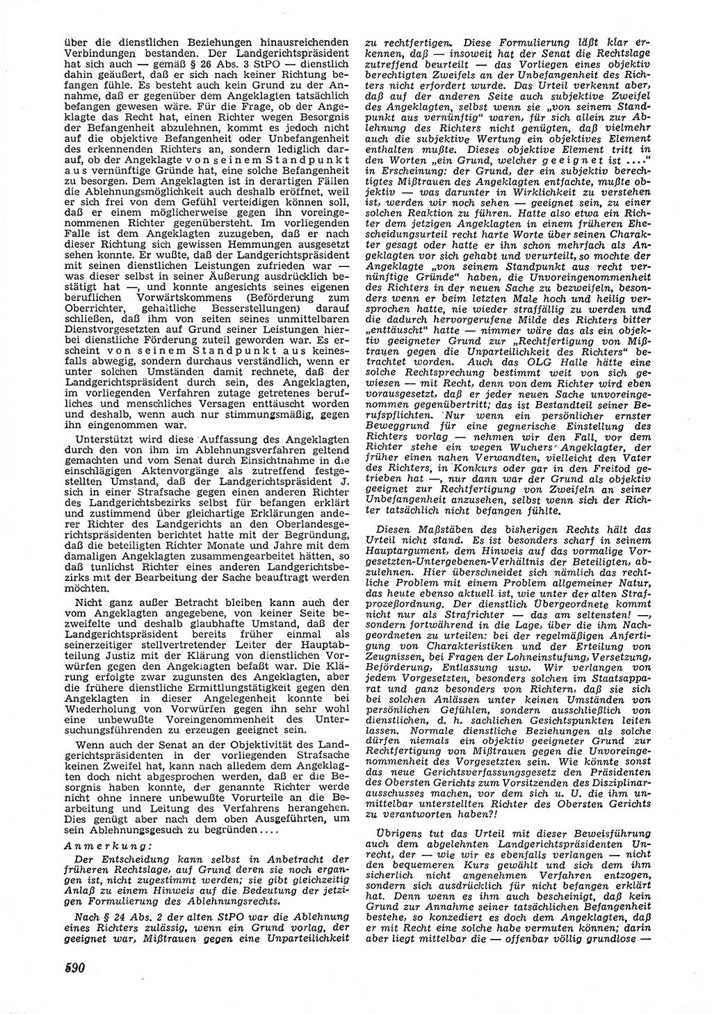 Neue Justiz (NJ), Zeitschrift für Recht und Rechtswissenschaft [Deutsche Demokratische Republik (DDR)], 6. Jahrgang 1952, Seite 590 (NJ DDR 1952, S. 590)