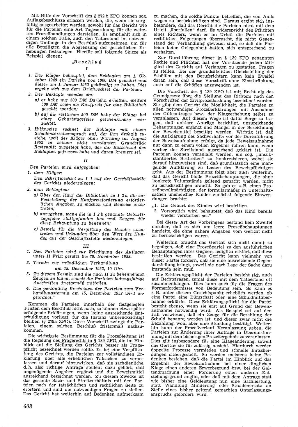 Neue Justiz (NJ), Zeitschrift für Recht und Rechtswissenschaft [Deutsche Demokratische Republik (DDR)], 6. Jahrgang 1952, Seite 608 (NJ DDR 1952, S. 608)