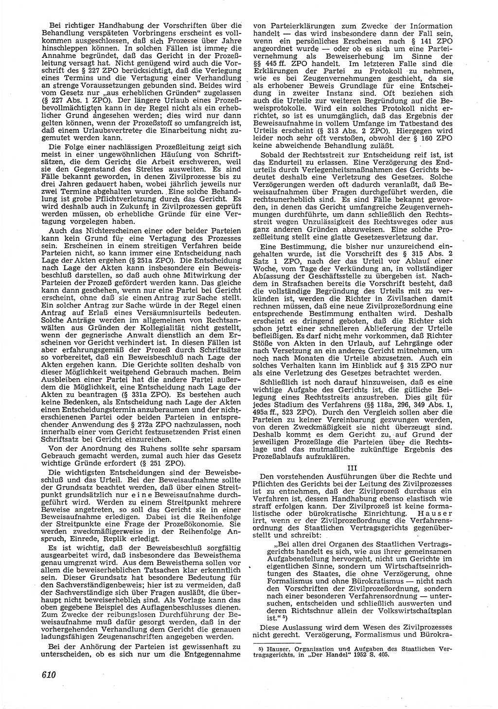 Neue Justiz (NJ), Zeitschrift für Recht und Rechtswissenschaft [Deutsche Demokratische Republik (DDR)], 6. Jahrgang 1952, Seite 610 (NJ DDR 1952, S. 610)