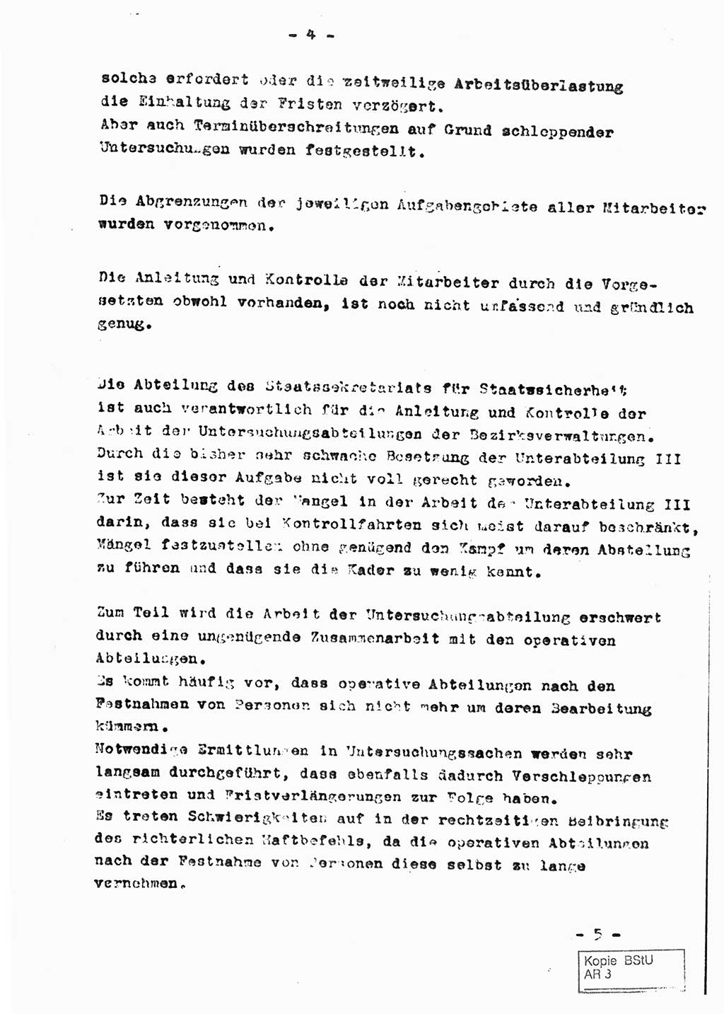 Staatssekretariat für Staatssicherheit (SfS) [Deutsche Demokratische Republik (DDR)], Abteilung (Abt.) Ⅸ, Berlin 1953, Seite 4 (Ber. SfS DDR Abt. Ⅸ /53 1953, S. 4)