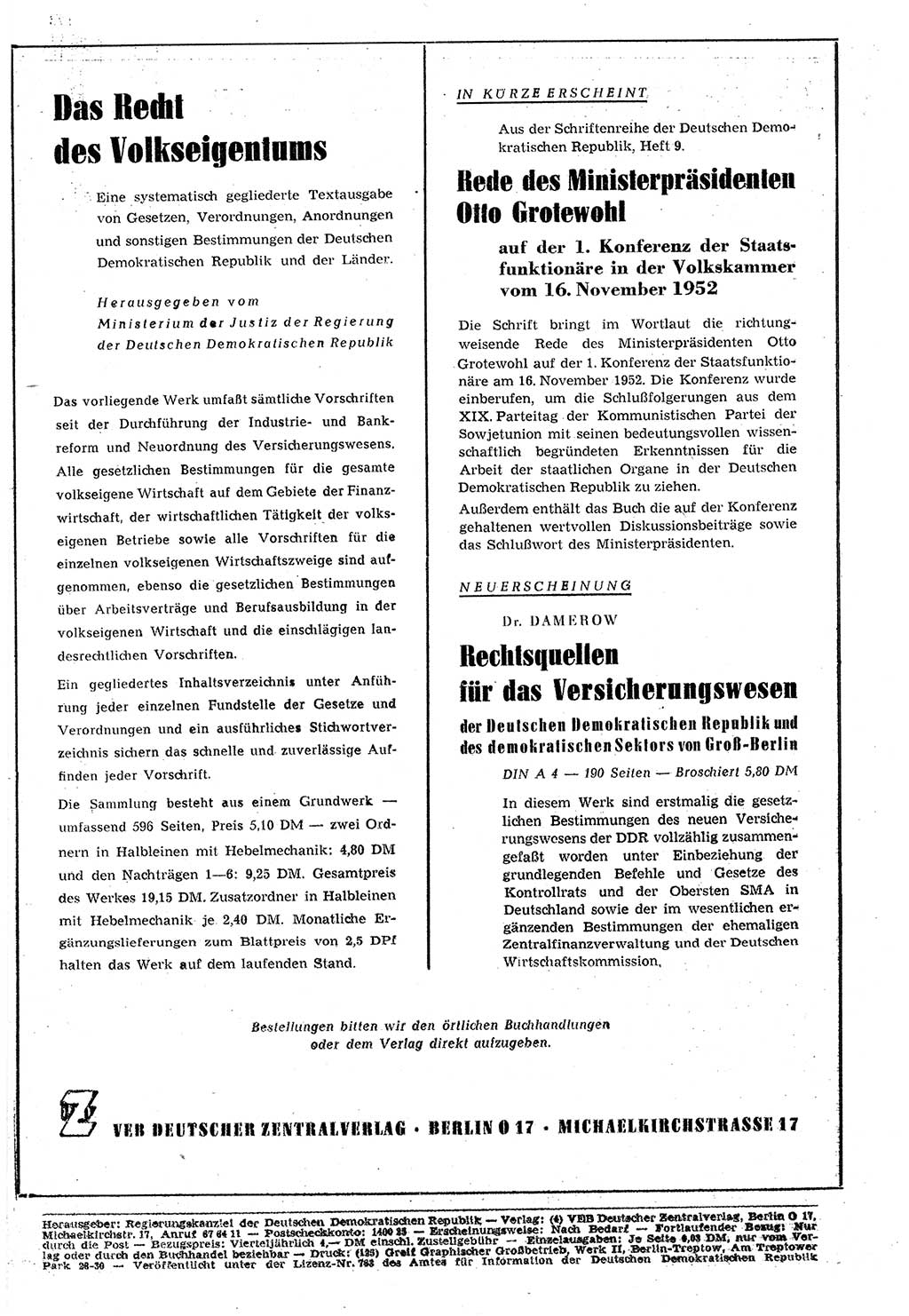 Gesetzblatt (GBl.) der Deutschen Demokratischen Republik (DDR) 1953, Seite 184 (GBl. DDR 1953, S. 184)