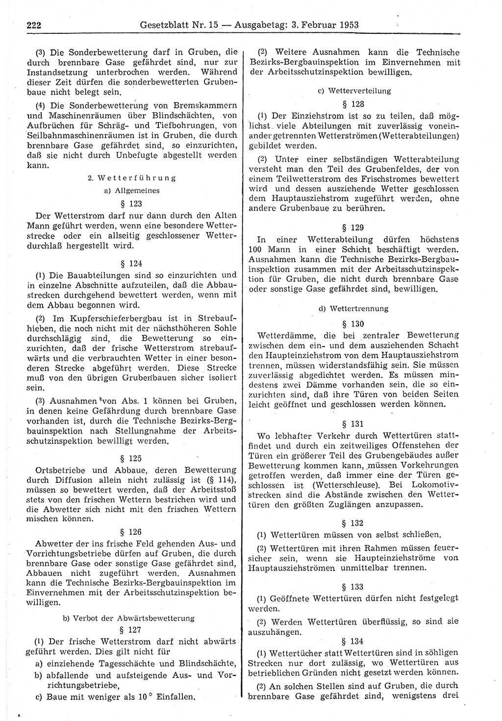 Gesetzblatt (GBl.) der Deutschen Demokratischen Republik (DDR) 1953, Seite 222 (GBl. DDR 1953, S. 222)