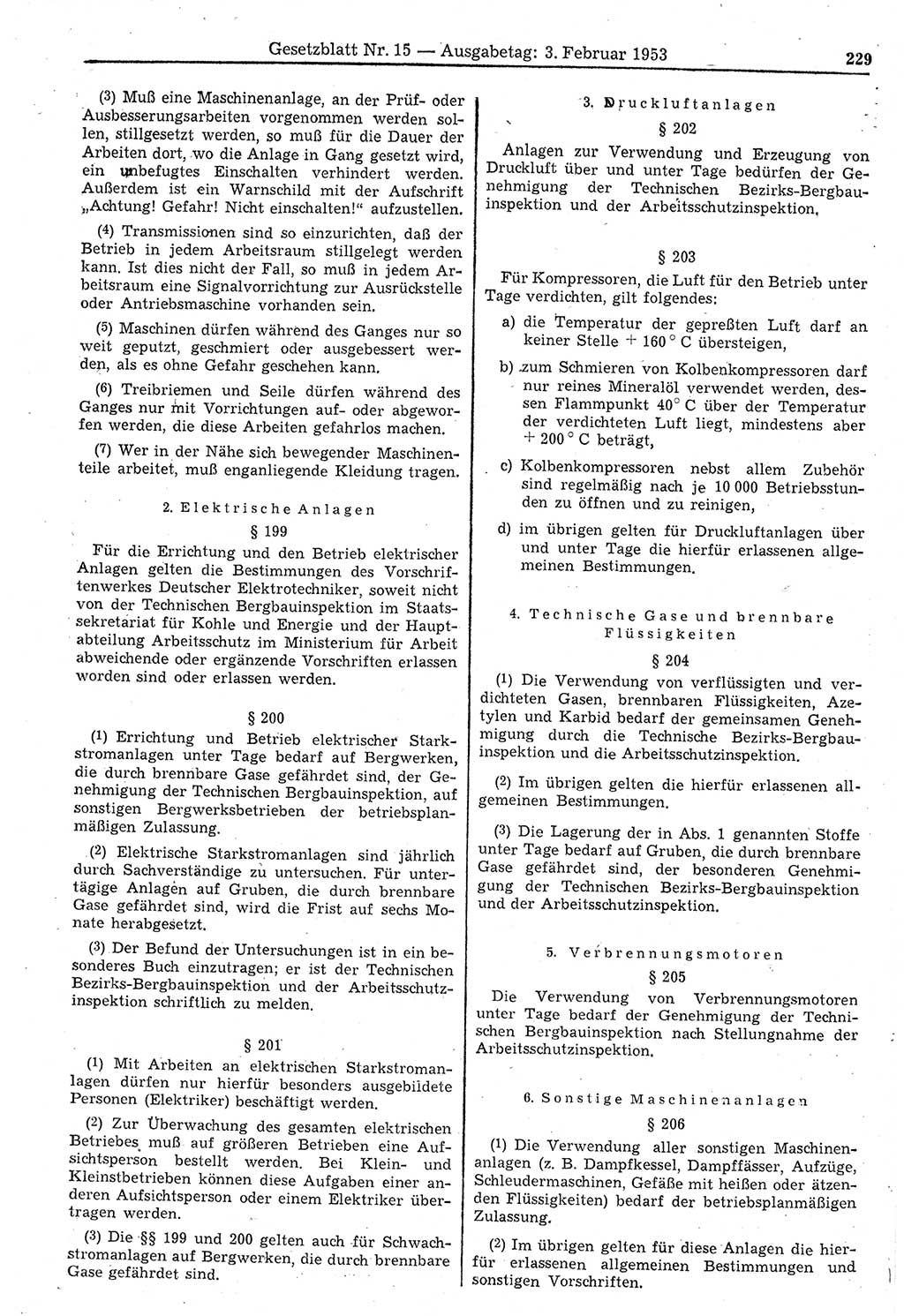 Gesetzblatt (GBl.) der Deutschen Demokratischen Republik (DDR) 1953, Seite 229 (GBl. DDR 1953, S. 229)