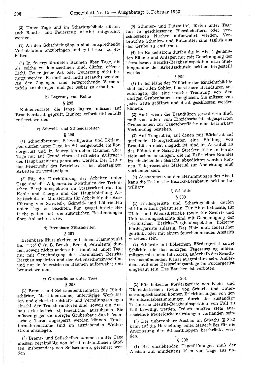 Gesetzblatt (GBl.) der Deutschen Demokratischen Republik (DDR) 1953, Seite 238 (GBl. DDR 1953, S. 238)