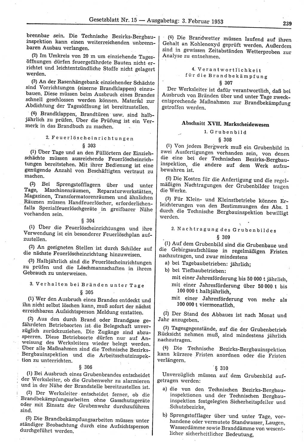 Gesetzblatt (GBl.) der Deutschen Demokratischen Republik (DDR) 1953, Seite 239 (GBl. DDR 1953, S. 239)