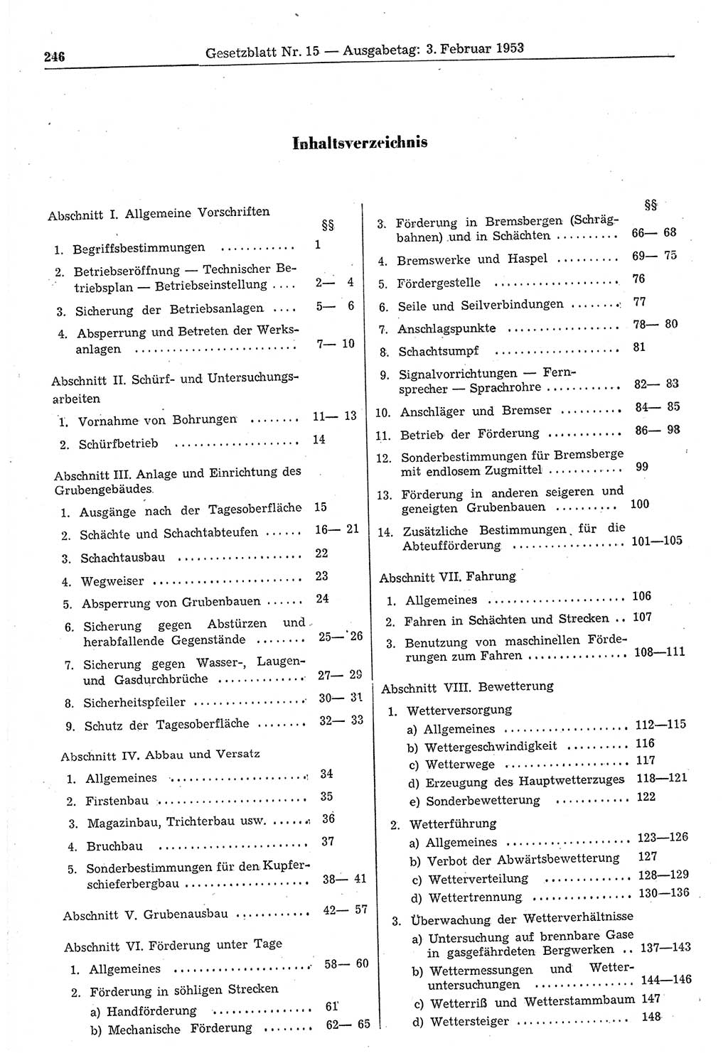 Gesetzblatt (GBl.) der Deutschen Demokratischen Republik (DDR) 1953, Seite 246 (GBl. DDR 1953, S. 246)