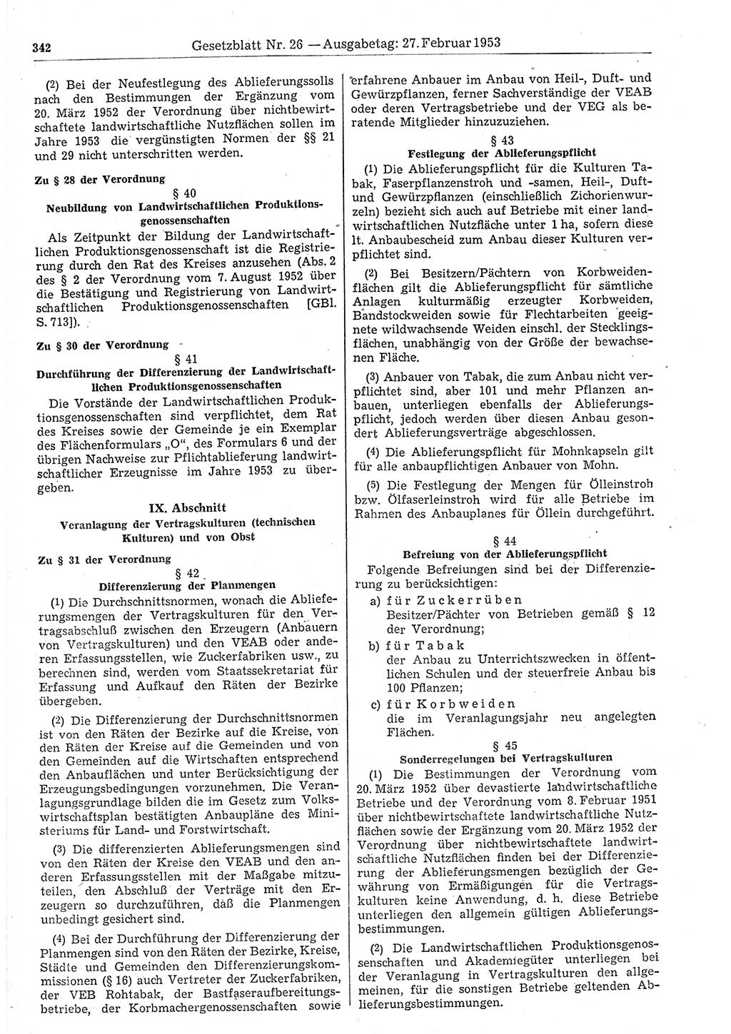 Gesetzblatt (GBl.) der Deutschen Demokratischen Republik (DDR) 1953, Seite 342 (GBl. DDR 1953, S. 342)