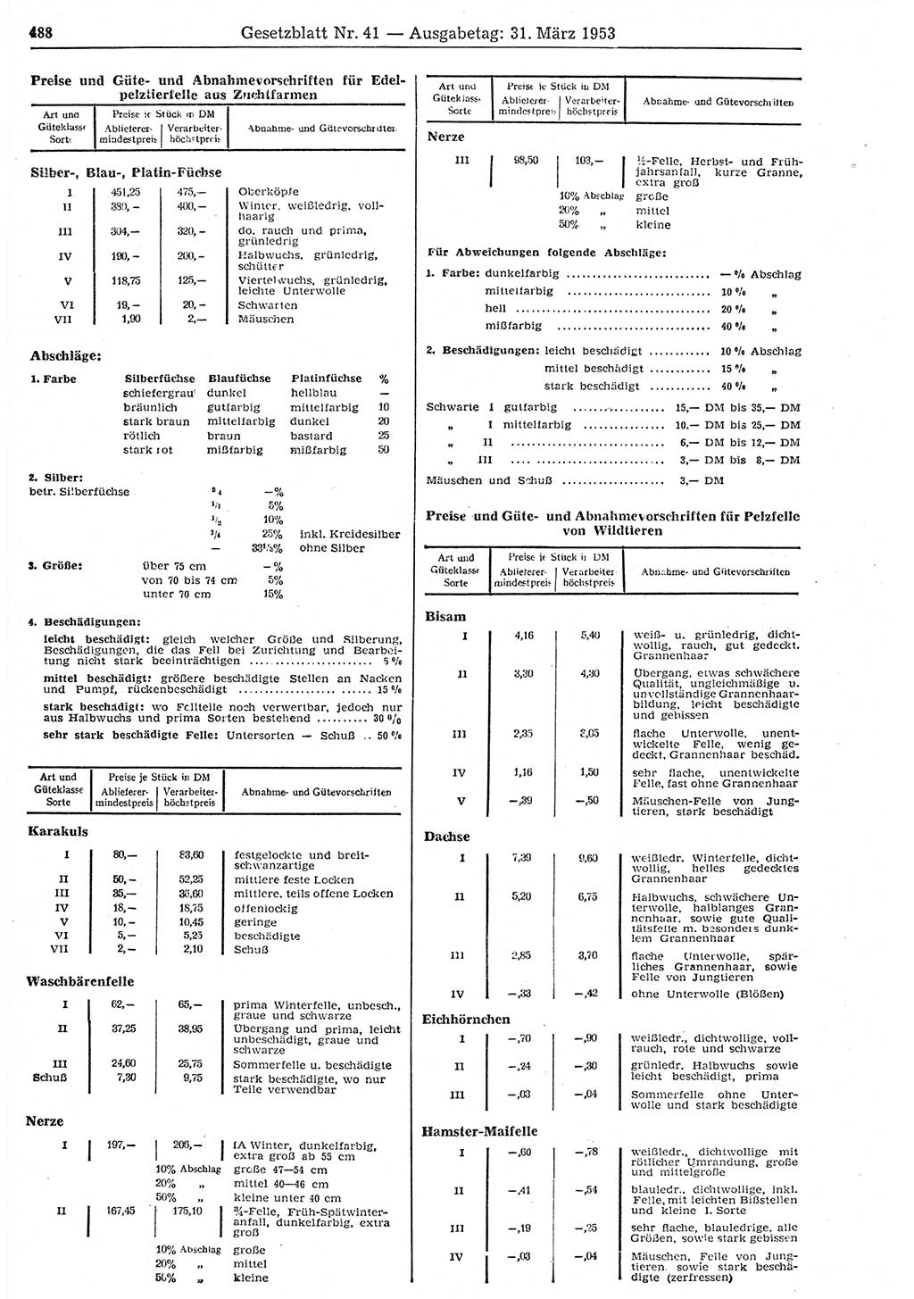 Gesetzblatt (GBl.) der Deutschen Demokratischen Republik (DDR) 1953, Seite 488 (GBl. DDR 1953, S. 488)