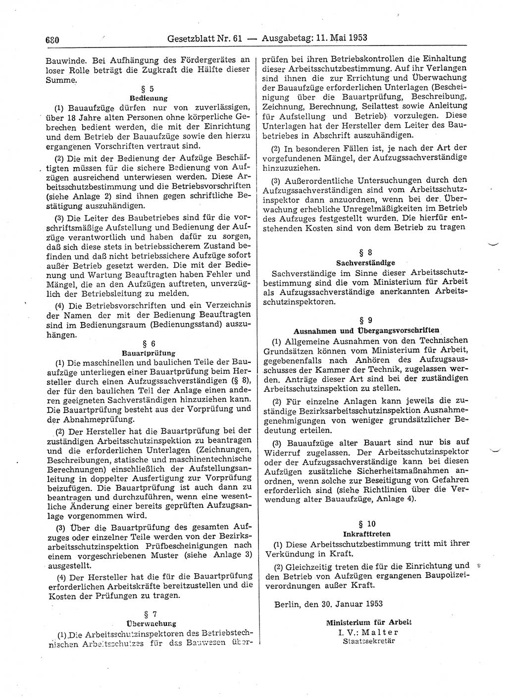 Gesetzblatt (GBl.) der Deutschen Demokratischen Republik (DDR) 1953, Seite 680 (GBl. DDR 1953, S. 680)