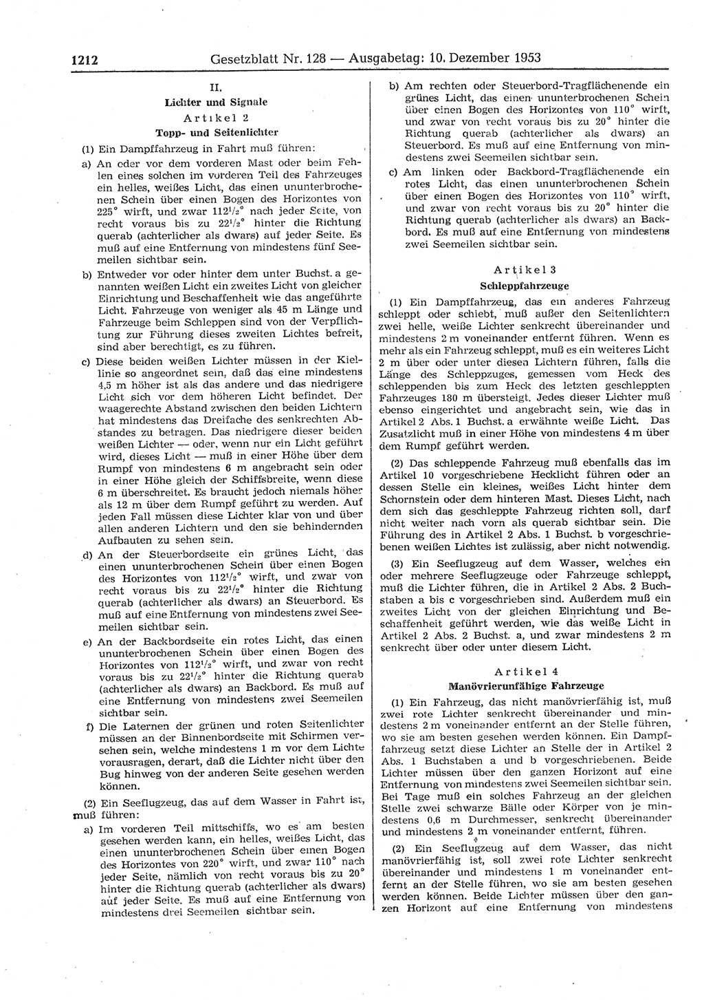 Gesetzblatt (GBl.) der Deutschen Demokratischen Republik (DDR) 1953, Seite 1212 (GBl. DDR 1953, S. 1212)