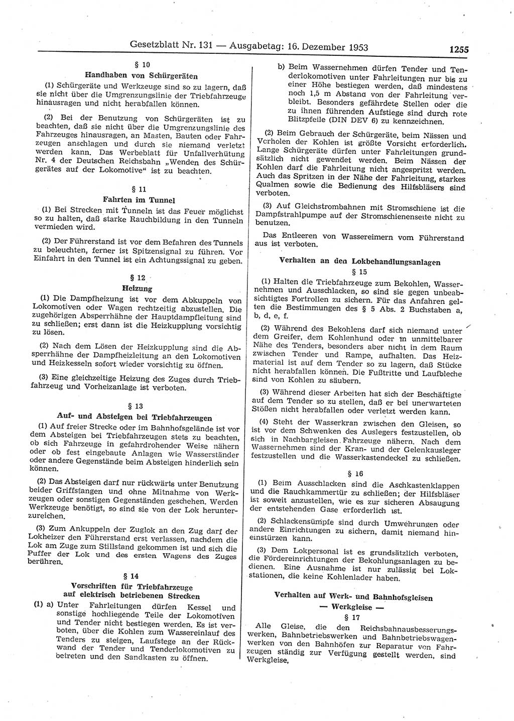 Gesetzblatt (GBl.) der Deutschen Demokratischen Republik (DDR) 1953, Seite 1255 (GBl. DDR 1953, S. 1255)