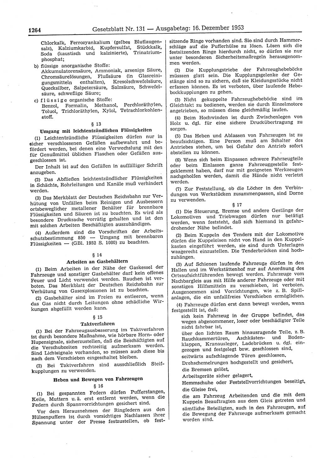 Gesetzblatt (GBl.) der Deutschen Demokratischen Republik (DDR) 1953, Seite 1264 (GBl. DDR 1953, S. 1264)