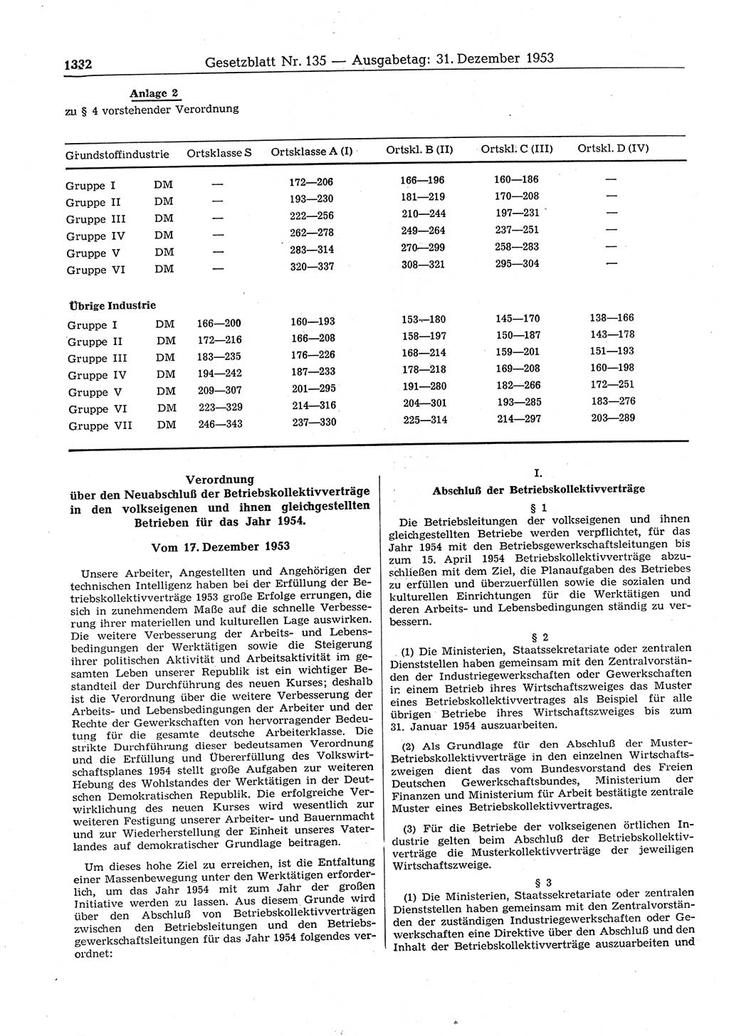Gesetzblatt (GBl.) der Deutschen Demokratischen Republik (DDR) 1953, Seite 1332 (GBl. DDR 1953, S. 1332)