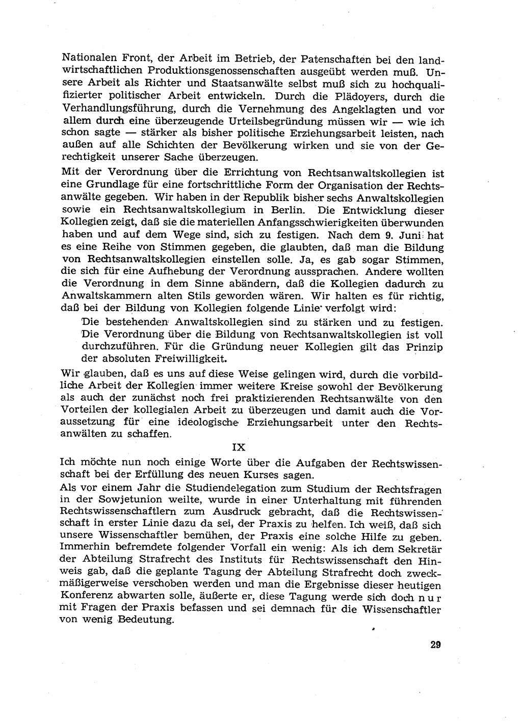 Hauptaufgaben der Justiz [Deutsche Demokratische Republik (DDR)] bei der Durchführung des neuen Kurses 1953, Seite 29 (Hpt.-Aufg. J. DDR 1953, S. 29)