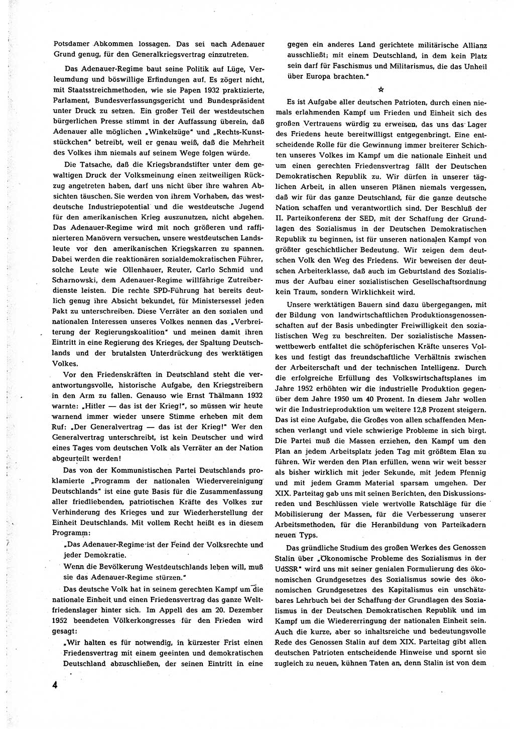 Neuer Weg (NW), Organ des Zentralkomitees (ZK) [Sozialistische Einheitspartei Deutschlands (SED)] für alle Parteiarbeiter, 8. Jahrgang [Deutsche Demokratische Republik (DDR)] 1953, Heft 1/4 (NW ZK SED DDR 1953, H. 1/4)