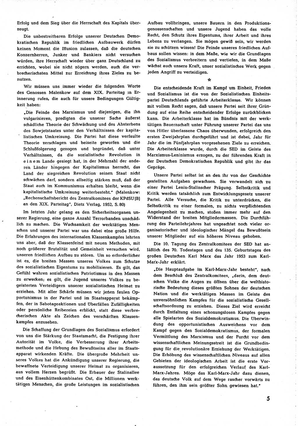 Neuer Weg (NW), Organ des Zentralkomitees (ZK) [Sozialistische Einheitspartei Deutschlands (SED)] für alle Parteiarbeiter, 8. Jahrgang [Deutsche Demokratische Republik (DDR)] 1953, Heft 1/5 (NW ZK SED DDR 1953, H. 1/5)