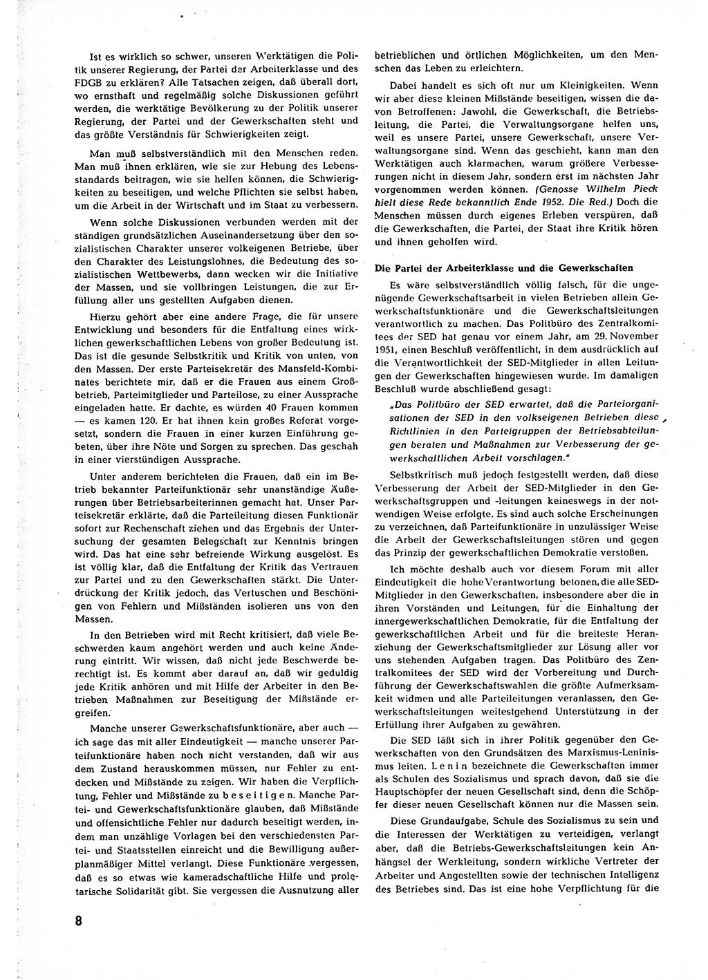 Neuer Weg (NW), Organ des Zentralkomitees (ZK) [Sozialistische Einheitspartei Deutschlands (SED)] für alle Parteiarbeiter, 8. Jahrgang [Deutsche Demokratische Republik (DDR)] 1953, Heft 1/8 (NW ZK SED DDR 1953, H. 1/8)