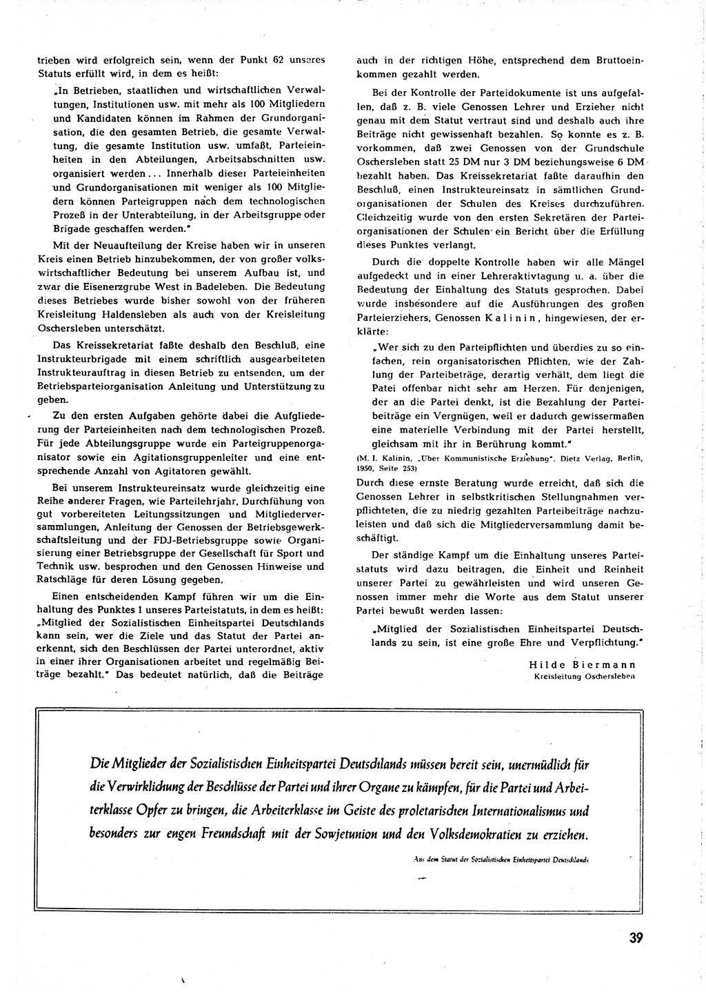 Neuer Weg (NW), Organ des Zentralkomitees (ZK) [Sozialistische Einheitspartei Deutschlands (SED)] für alle Parteiarbeiter, 8. Jahrgang [Deutsche Demokratische Republik (DDR)] 1953, Heft 1/39 (NW ZK SED DDR 1953, H. 1/39)