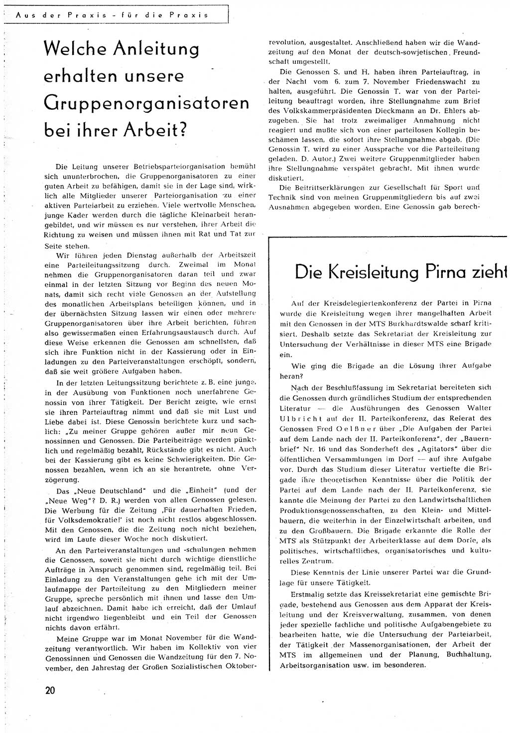 Neuer Weg (NW), Organ des Zentralkomitees (ZK) [Sozialistische Einheitspartei Deutschlands (SED)] für alle Parteiarbeiter, 8. Jahrgang [Deutsche Demokratische Republik (DDR)] 1953, Heft 2/20 (NW ZK SED DDR 1953, H. 2/20)