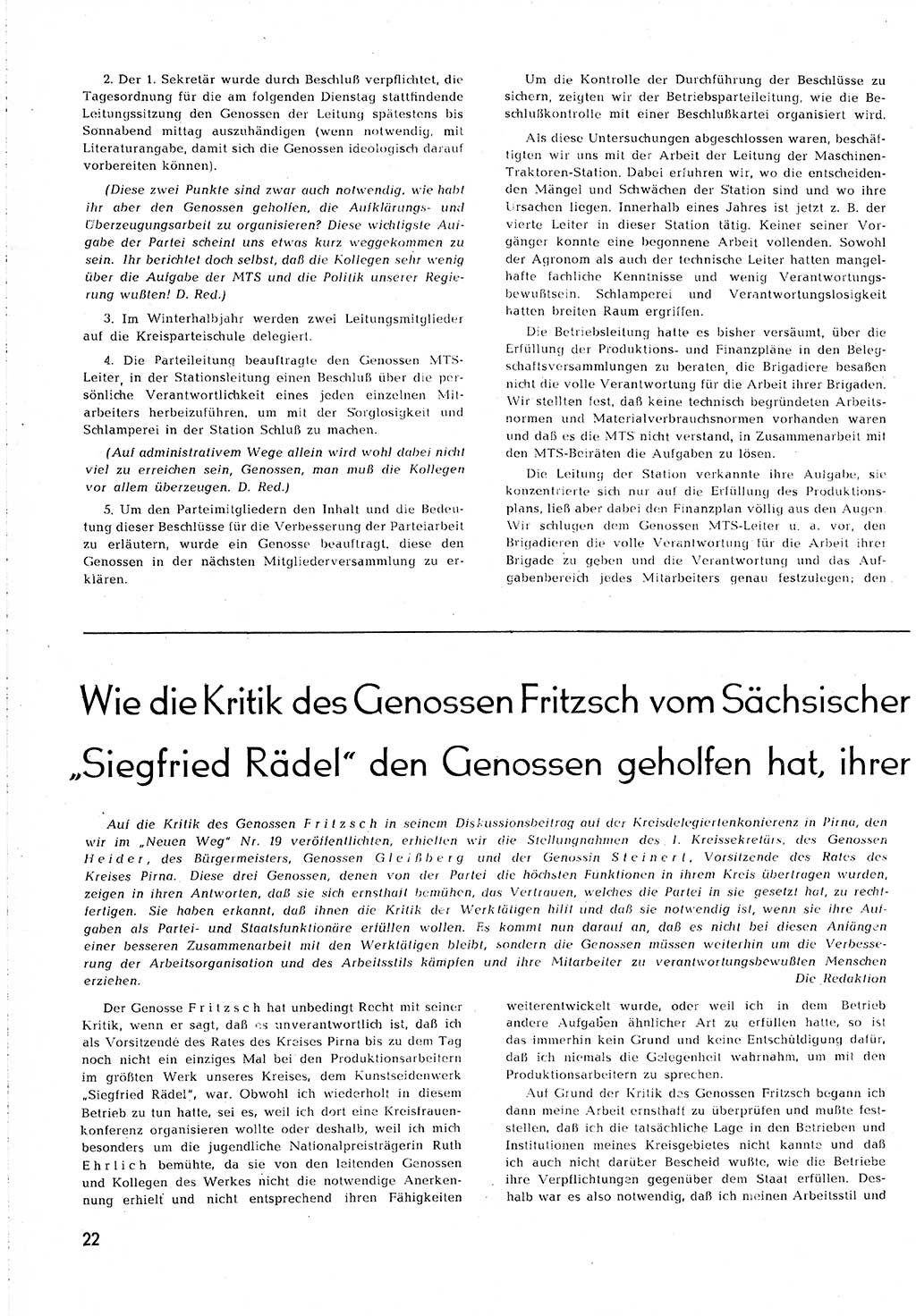 Neuer Weg (NW), Organ des Zentralkomitees (ZK) [Sozialistische Einheitspartei Deutschlands (SED)] für alle Parteiarbeiter, 8. Jahrgang [Deutsche Demokratische Republik (DDR)] 1953, Heft 2/22 (NW ZK SED DDR 1953, H. 2/22)
