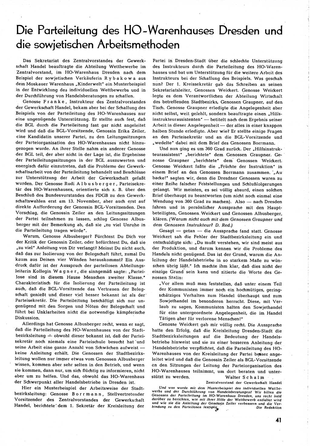 Neuer Weg (NW), Organ des Zentralkomitees (ZK) [Sozialistische Einheitspartei Deutschlands (SED)] für alle Parteiarbeiter, 8. Jahrgang [Deutsche Demokratische Republik (DDR)] 1953, Heft 2/41 (NW ZK SED DDR 1953, H. 2/41)