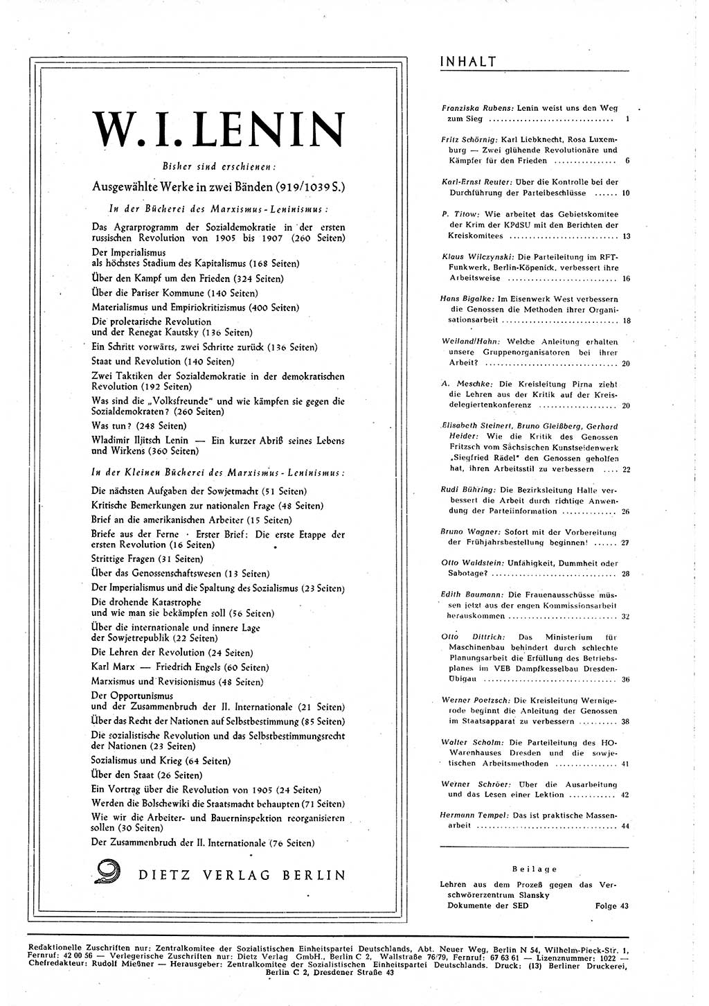 Neuer Weg (NW), Organ des Zentralkomitees (ZK) [Sozialistische Einheitspartei Deutschlands (SED)] für alle Parteiarbeiter, 8. Jahrgang [Deutsche Demokratische Republik (DDR)] 1953, Heft 2/45 (NW ZK SED DDR 1953, H. 2/45)