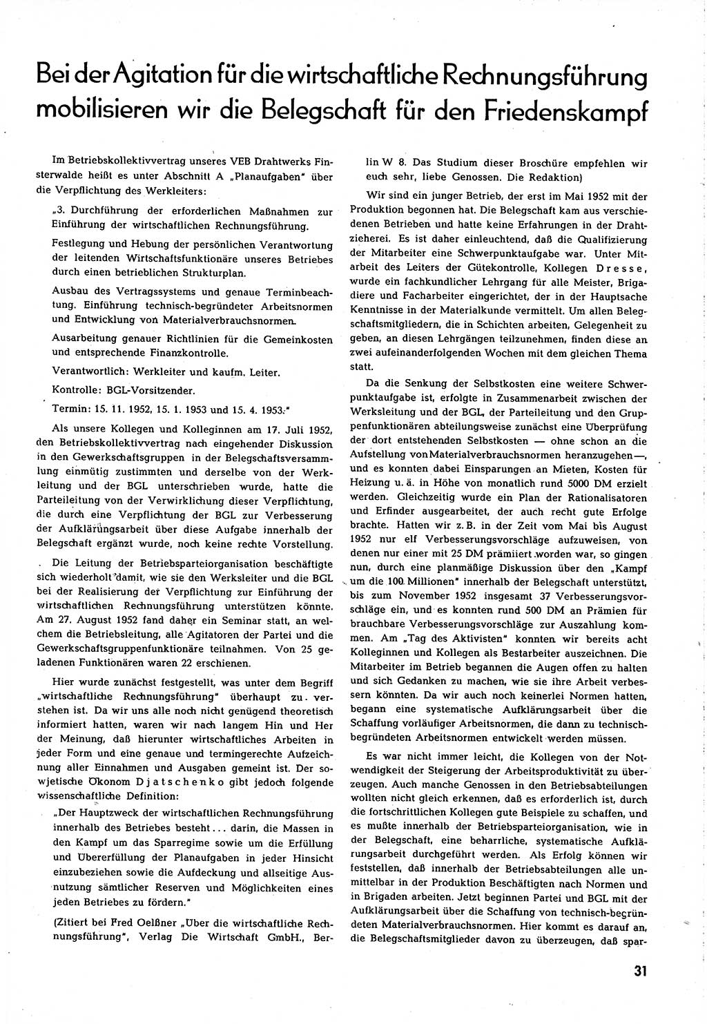 Neuer Weg (NW), Organ des Zentralkomitees (ZK) [Sozialistische Einheitspartei Deutschlands (SED)] für alle Parteiarbeiter, 8. Jahrgang [Deutsche Demokratische Republik (DDR)] 1953, Heft 3/31 (NW ZK SED DDR 1953, H. 3/31)