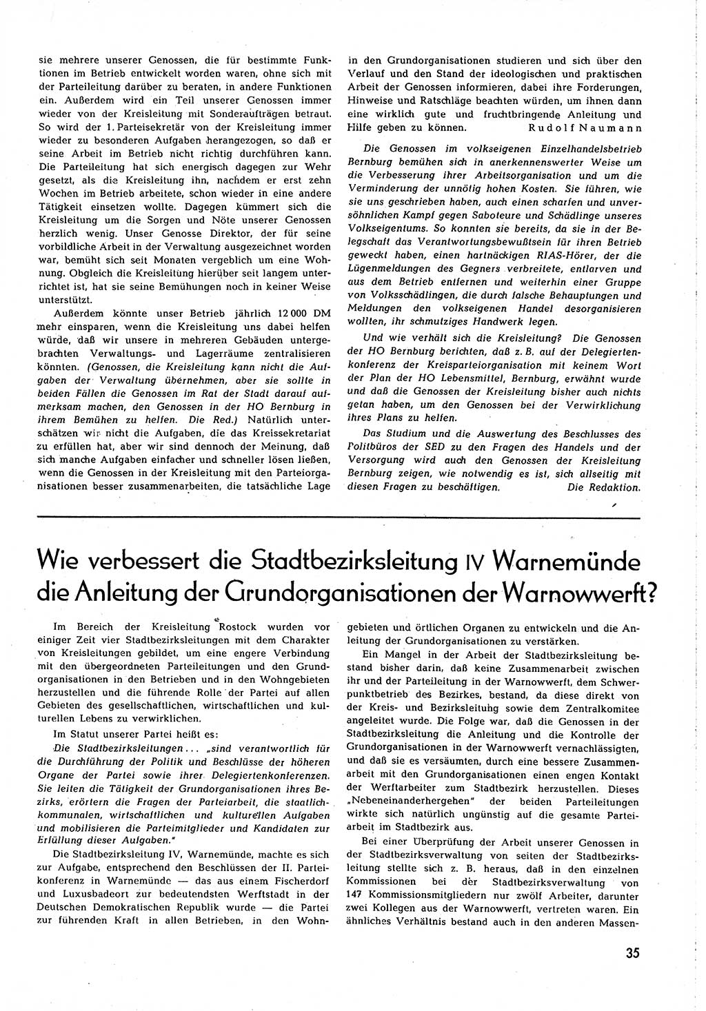 Neuer Weg (NW), Organ des Zentralkomitees (ZK) [Sozialistische Einheitspartei Deutschlands (SED)] für alle Parteiarbeiter, 8. Jahrgang [Deutsche Demokratische Republik (DDR)] 1953, Heft 3/35 (NW ZK SED DDR 1953, H. 3/35)