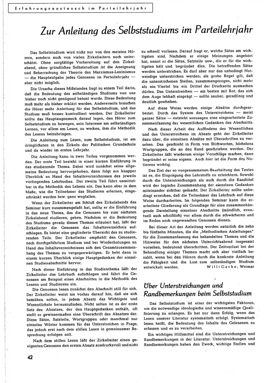 Neuer Weg (NW), Organ des Zentralkomitees (ZK) [Sozialistische Einheitspartei Deutschlands (SED)] für alle Parteiarbeiter, 8. Jahrgang [Deutsche Demokratische Republik (DDR)] 1953, Heft 3/42 (NW ZK SED DDR 1953, H. 3/42)