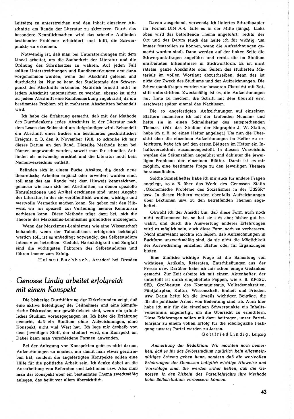 Neuer Weg (NW), Organ des Zentralkomitees (ZK) [Sozialistische Einheitspartei Deutschlands (SED)] für alle Parteiarbeiter, 8. Jahrgang [Deutsche Demokratische Republik (DDR)] 1953, Heft 3/43 (NW ZK SED DDR 1953, H. 3/43)