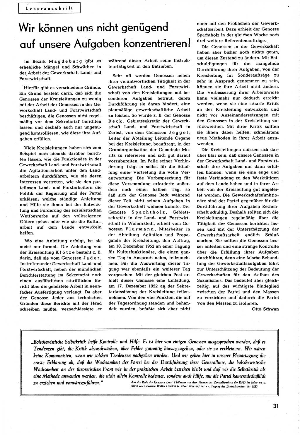Neuer Weg (NW), Organ des Zentralkomitees (ZK) [Sozialistische Einheitspartei Deutschlands (SED)] für alle Parteiarbeiter, 8. Jahrgang [Deutsche Demokratische Republik (DDR)] 1953, Heft 4/31 (NW ZK SED DDR 1953, H. 4/31)