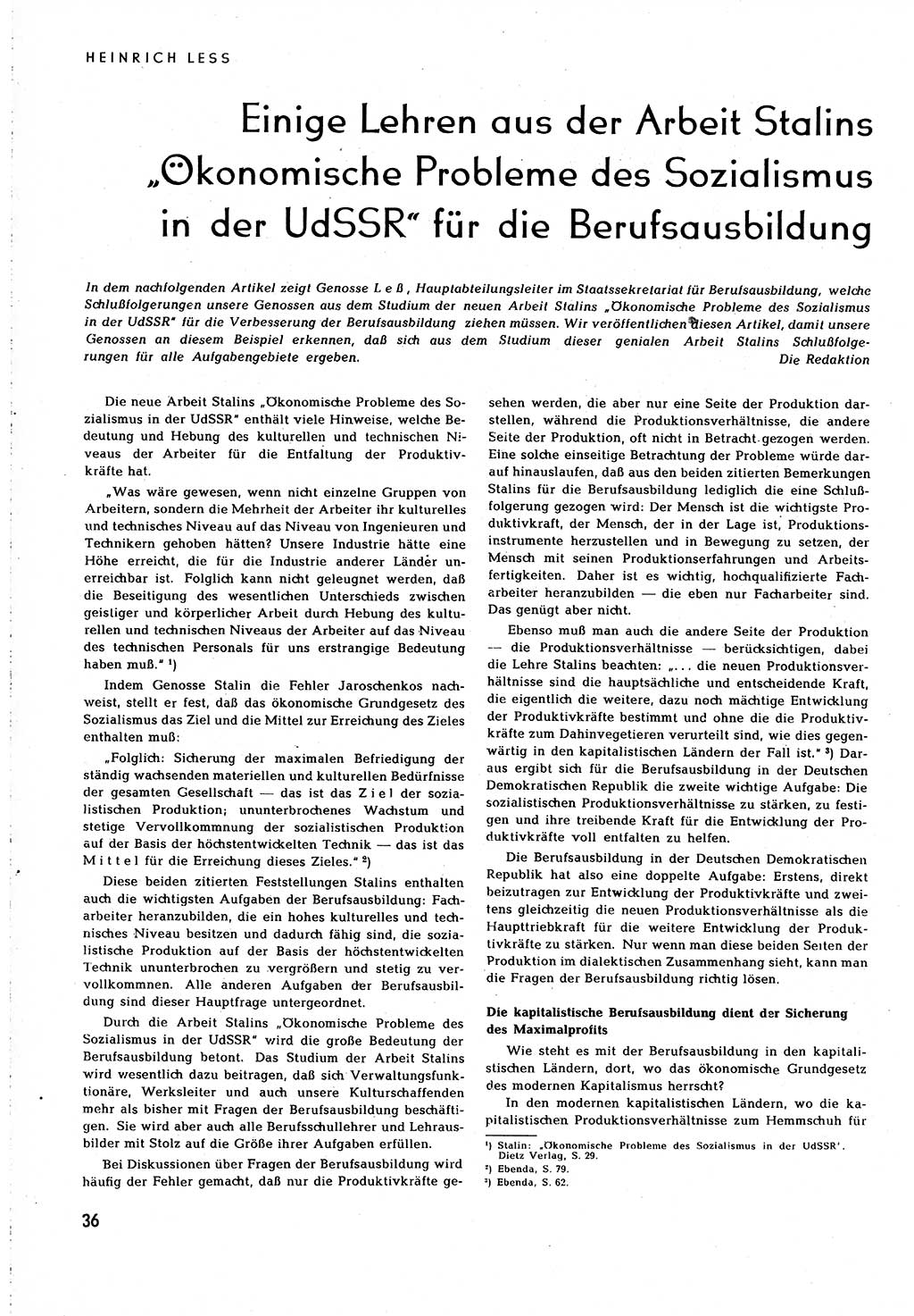 Neuer Weg (NW), Organ des Zentralkomitees (ZK) [Sozialistische Einheitspartei Deutschlands (SED)] für alle Parteiarbeiter, 8. Jahrgang [Deutsche Demokratische Republik (DDR)] 1953, Heft 4/36 (NW ZK SED DDR 1953, H. 4/36)